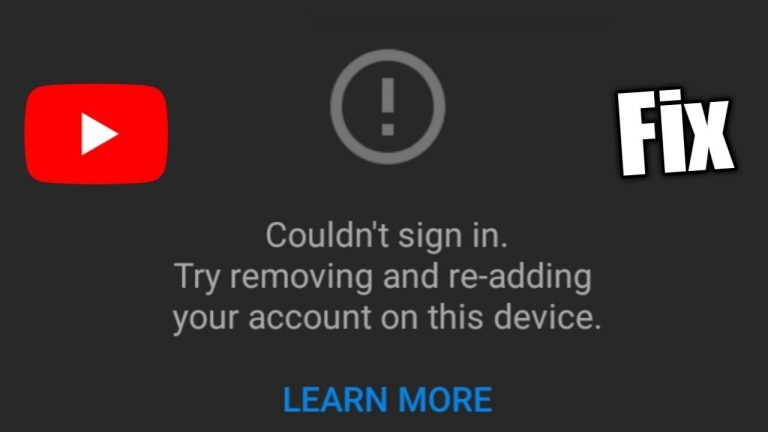 How To Fix YouTube Sign In Error?