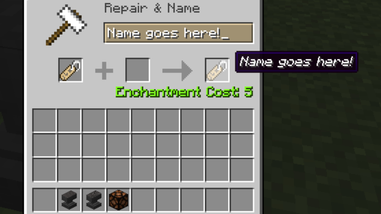 Rename Minecraft name tag