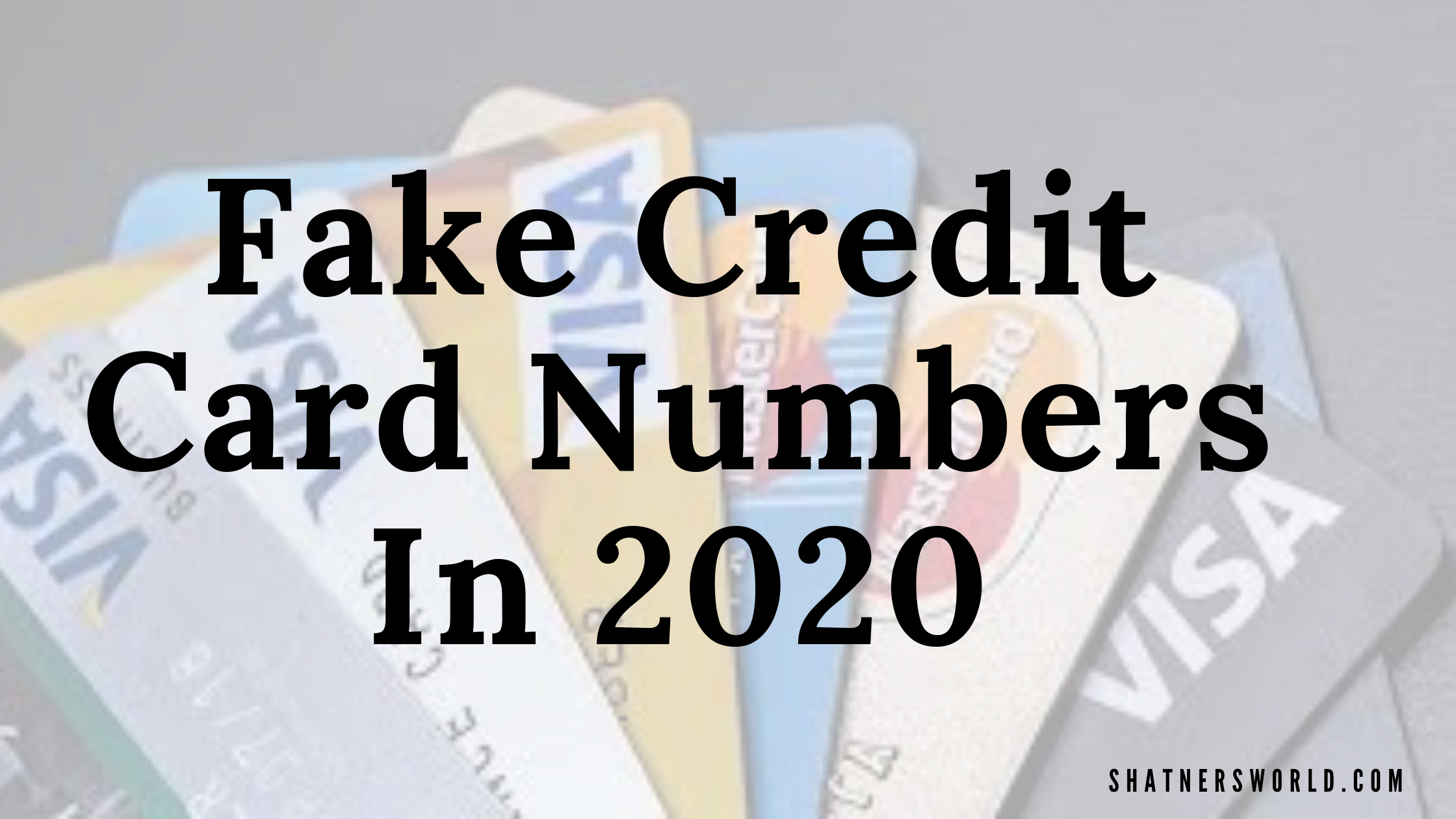 Free Credit Card Numbers In 2020 Works For Testing