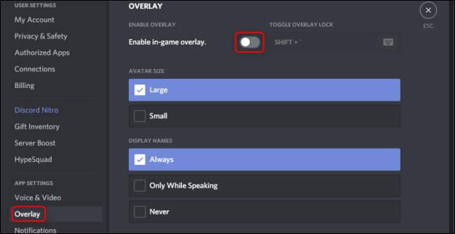 Discord Overlay Menu